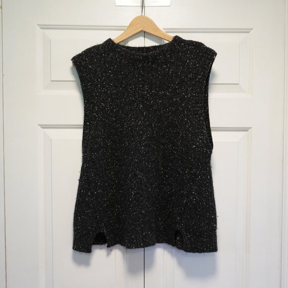 White + Warren Black Sleeveless Sweater - Picture 4 of 7